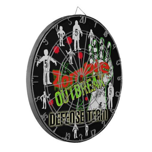 Extra punten Zombie Outbreak Defense Team DartBoar Dartbord (Voorkant Links)