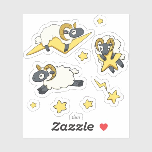 Extra RAM - Schaap met sterren Computer Science Pu Sticker (Vel)