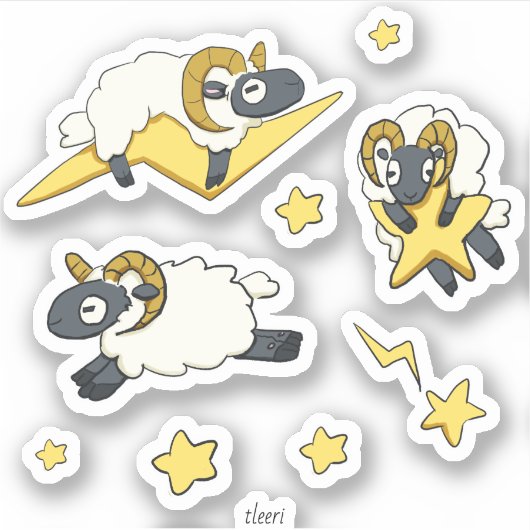 Extra RAM - Schaap met sterren Computer Science Pu Sticker (Voorkant)