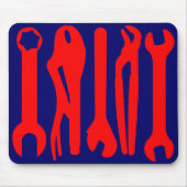 Extra - Rood op donkerblauw Muismat (Voorkant)