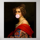 Extra roze bubbelgum diva poster (Voorkant)