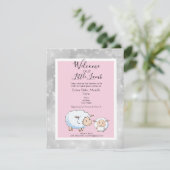 Extra roze, grijze lamp, babyvoeding kaart (Staand voorkant)