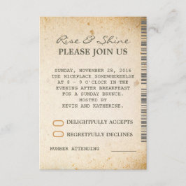Extra RSVP-kaarten voor zondagbrunch-huwelijk Kaart
