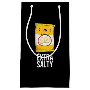 Extra Salty Funny Salty Snack Pun Dark BG Klein Cadeauzakje