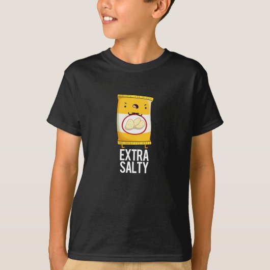 Extra Salty Funny Salty Snack Pun Dark BG T-shirt (Voorkant)
