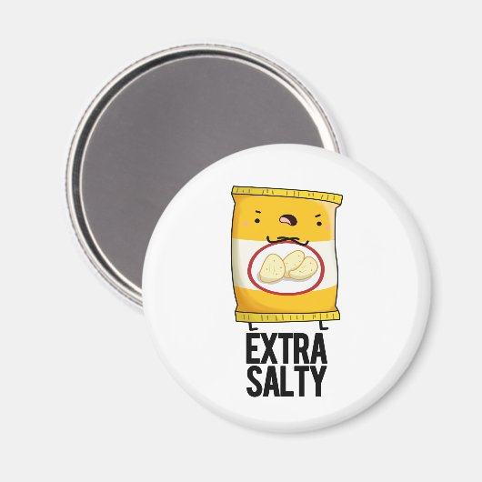 Extra Salty Funny Salty Snack Pun Magneet (Voorkant / Achterkant)