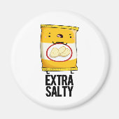 Extra Salty Funny Salty Snack Pun Magneet (Voorkant)