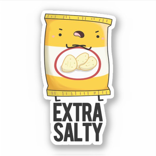 Extra Salty Funny Salty Snack Pun Sticker (Voorkant)