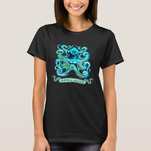 Extra Salty Scuba Diver Octopus Deep Sea Diving Oc T-shirt (Voorkant)