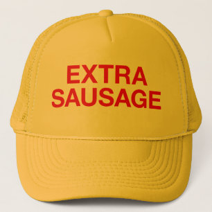 EXTRA SAUSAGE fun slogan trucker hat Pet