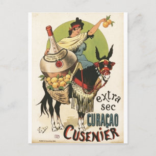 "Extra scène. Curaçao Cusenier" Luierreclame Briefkaart