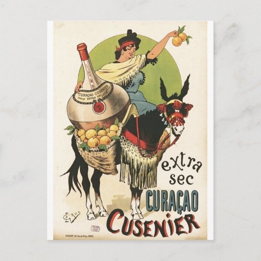 "Extra scène. Curaçao Cusenier" Luierreclame Briefkaart (Voorkant)