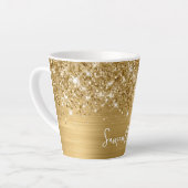 Extra Sparkly Gold Glam Script Name Latte Mok (Linkerhoek)