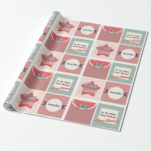 Extra Speciale Kerstgroeten Voeg namen toe Cadeaupapier (Uitgerold)