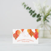 Extra stijlvolle rode papierlantaarns visitekaartje (Staand voorkant)