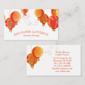 Extra stijlvolle rode papierlantaarns visitekaartje (Voorkant / Achterkant)
