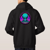 Extra Terrestrial Alien Vliegen Een UFO Hoodie (Achterkant)