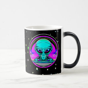 Extra Terrestrial Alien Vliegen Een UFO Magische Mok