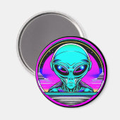 Extra Terrestrial Alien Vliegen Een UFO Magneet (Voorkant / Achterkant)