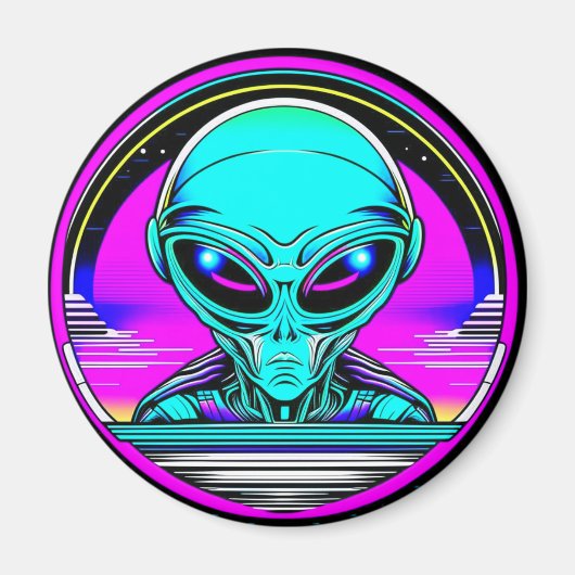Extra Terrestrial Alien Vliegen Een UFO Magneet (Voorkant)