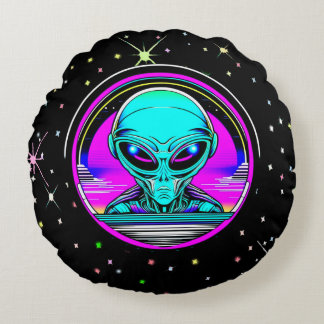 Extra Terrestrial Alien Vliegen Een UFO Rond Kussen