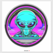 Extra Terrestrial Alien Vliegen Een UFO Sticker (Vel)