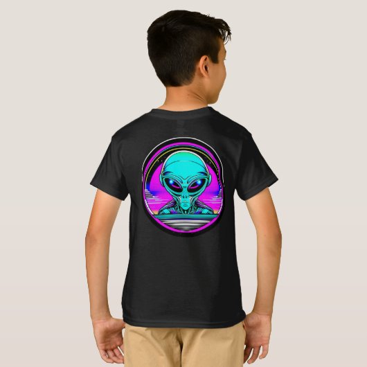 Extra Terrestrial Alien Vliegen Een UFO T-shirt (Achterkant volledig)
