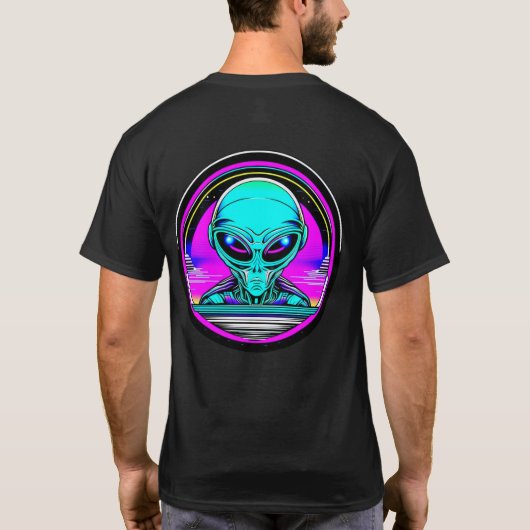 Extra Terrestrial Alien Vliegen Een UFO T-shirt (Achterkant)