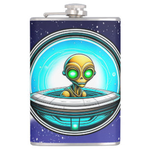 Extra Terrestrial Flying in een UFO Heupfles