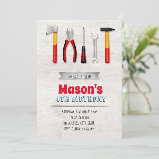 Extra uitnodiging op verjaardag (Staand voorkant)