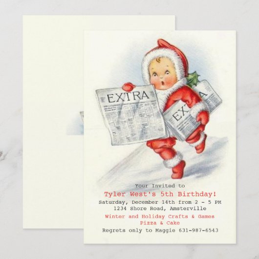 Extra uitnodiging tot vrijdag buiten de feestdag (Voorkant / Achterkant)