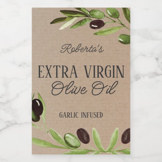 Extra vierge olijfolie Fles Product Etiket (Enkel label)