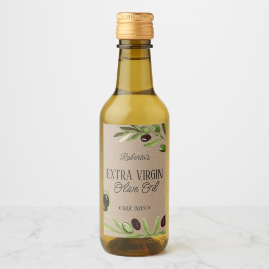 Extra vierge olijfolie Fles Product Etiket (Voorkant)