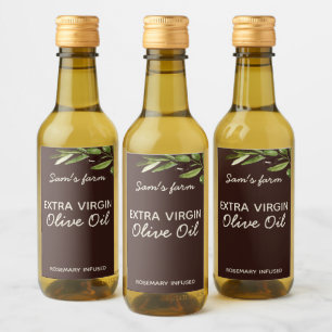 Extra vierge olijfolie Modern rustiek flesetiket Wijn Etiket