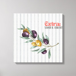 Extra Virgin Levendig Olijftak Mediterraan Canvas Afdruk