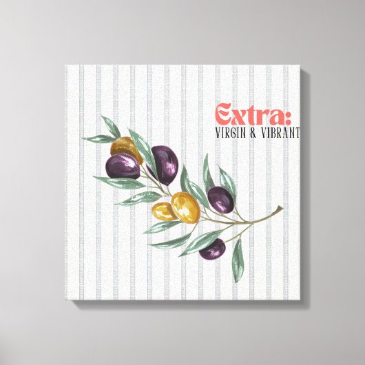 Extra Virgin Levendig Olijftak Mediterraan Canvas Afdruk (Voorkant)
