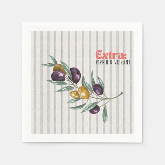 Extra Virgin Levendig Olijftak Mediterraan Servet (Voorkant)
