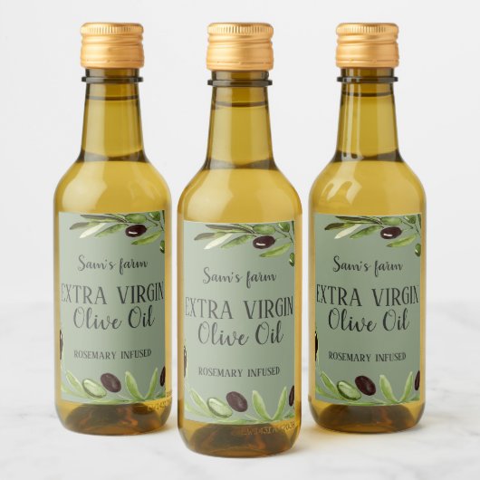Extra Virgin Olijfolie Fles Modern Product Label Wijn Etiket (Flessen)
