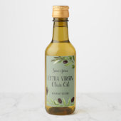 Extra Virgin Olijfolie Fles Modern Product Label Wijn Etiket (Voorkant)