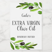 Extra Virgin Olijfolie Fles Modern Product Label Wijn Etiket (Enkel label)