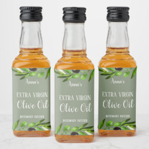 Extra Virgin Olijfolie Fles Rustiek Product Label Likeurfles Etiket
