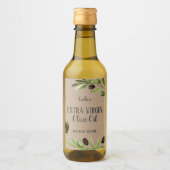Extra Virgin Olijfolie Fles Rustiek Product Label Wijn Etiket (Voorkant)