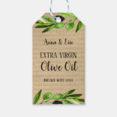 Extra Virgin Olijfolie Rustieke Moderne bruiloft Cadeaulabel (Voorkant)
