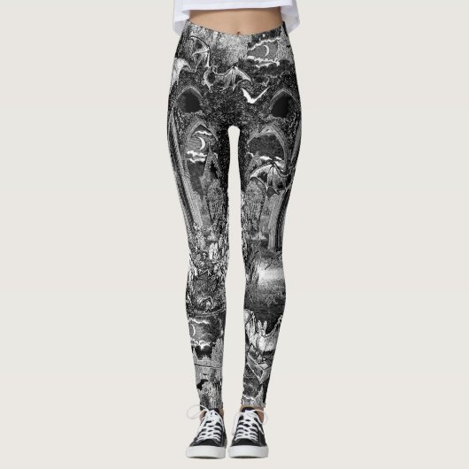 Extra vleermuizen Donkere gothische vampiers crypt Leggings (Voorkant)