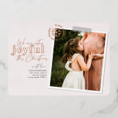 Extra vreugdevolle Blush en Roos Gold Foil Zwanger Folie Feestdagenkaart (Voorkant)