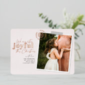 Extra vreugdevolle Blush en Roos Gold Foil Zwanger Folie Feestdagenkaart (Staand Voorkant)