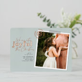 Extra vreugdevolle groene zwangerschapsuitkondigin folie feestdagenkaart (Staand Voorkant)