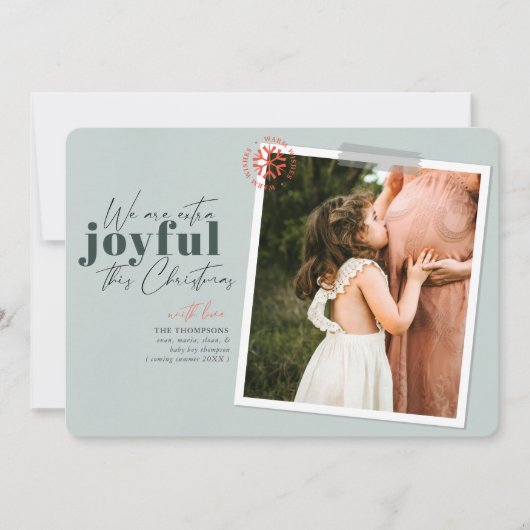 Extra vrolijke groene aankondiging van zwangerscha (Voorkant)