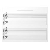 Extra-Wide Rule Groot-Staf Kinder Piano Music Pape Notitieblok (Voorkant)