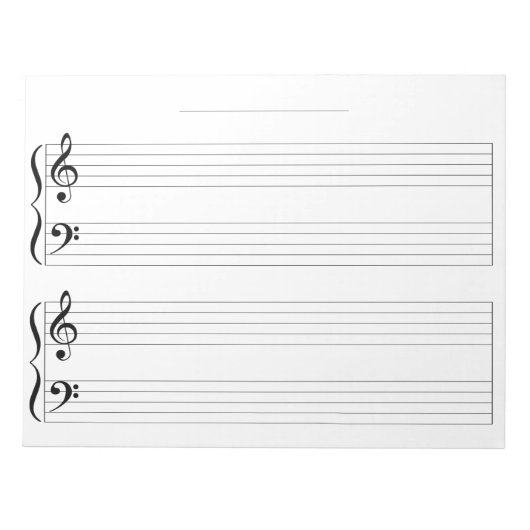 Extra-Wide Rule Groot-Staf Kinder Piano Music Pape Notitieblok (Voorkant)